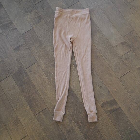 Skims Long John Leggings Womens Small Beige Ribbed Lightweight Stretch Pull On - Picture 7 of 10